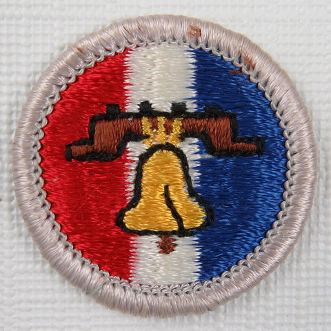Citizenship in the Nation (R/W/B) Current Issue Design Plastic Back Merit Badge [MB-124]