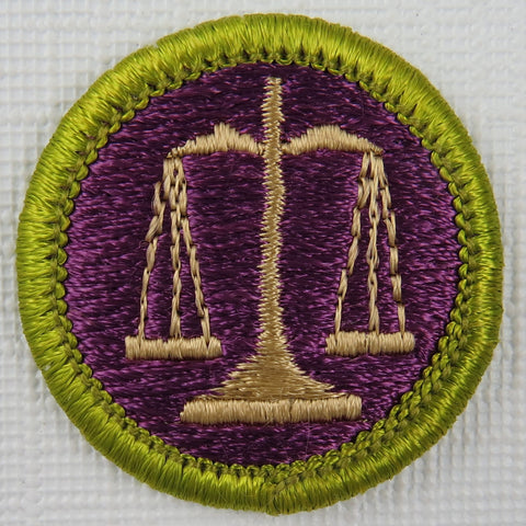 Law Current Issue Design Plastic Back Merit Badge [MB-139]