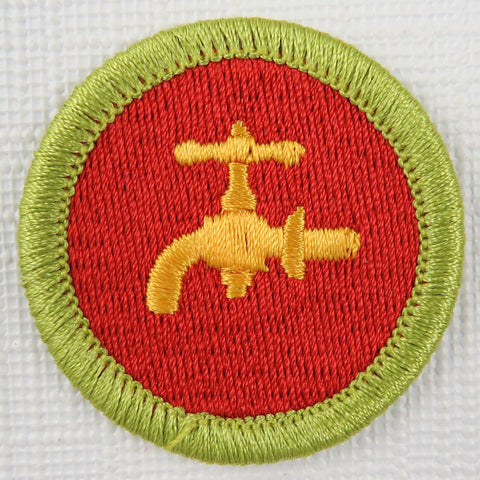 Plumbing Current Issue Design Plastic Back Merit Badge [MB-161]