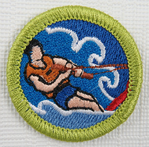 Water Sports Current Issue Design Plastic Back Merit Badge [MB-197]