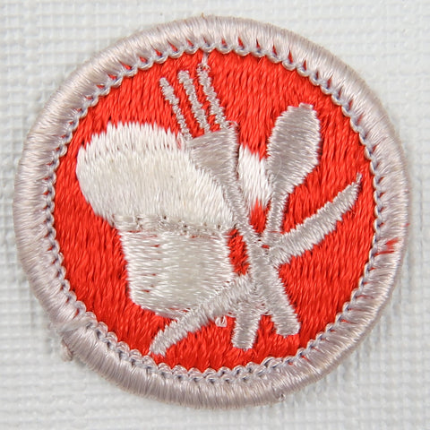 Cooking (Silver) Current Issue Design Plastic Back Merit Badge [MB-431]