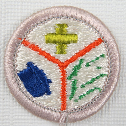 Emergency Prep. (Green Cross) Current Issue Design Plastic Back Merit Badge [MB-441]